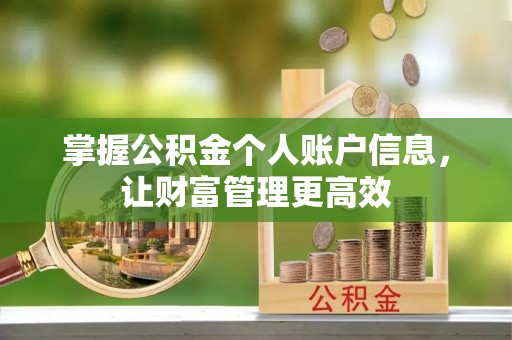 科右中旗掌握公积金个人账户信息，让财富管理更高效